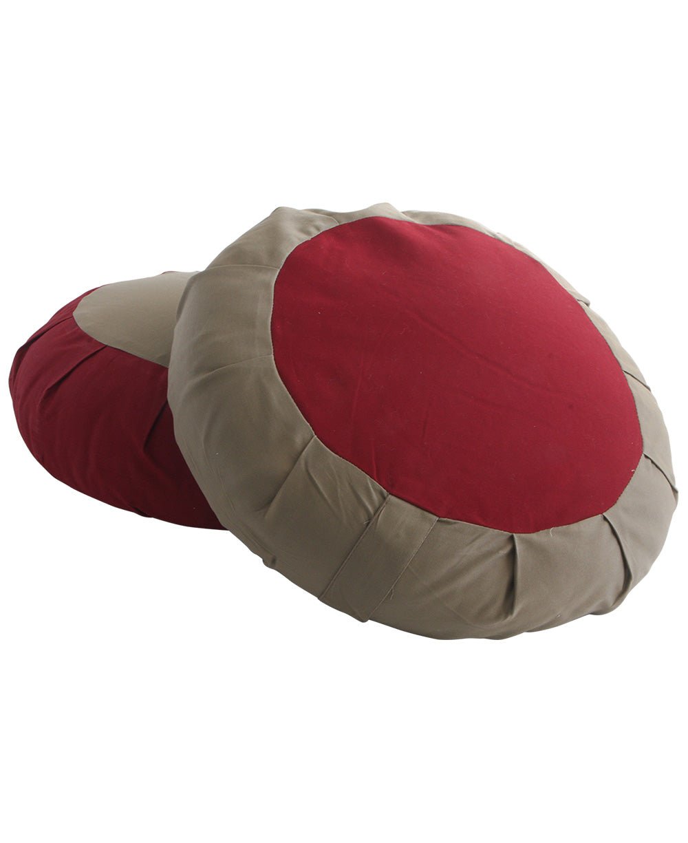 Two Toned Zafu Meditation Cushion - Massage Cushions Burgundy