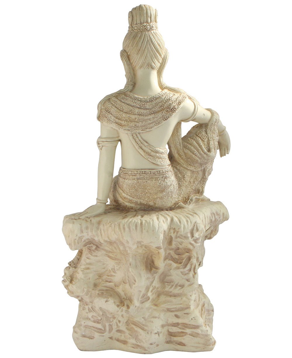 Water and Moon Kuan Yin Statue in Stone Finish, 18 Inches Tall - Sculptures & Statues