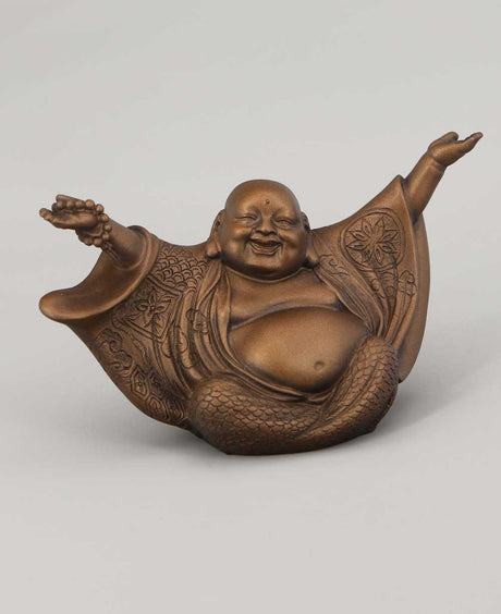 Welcoming Cheering Happy Buddha Statue - Sculptures & Statues Bronze