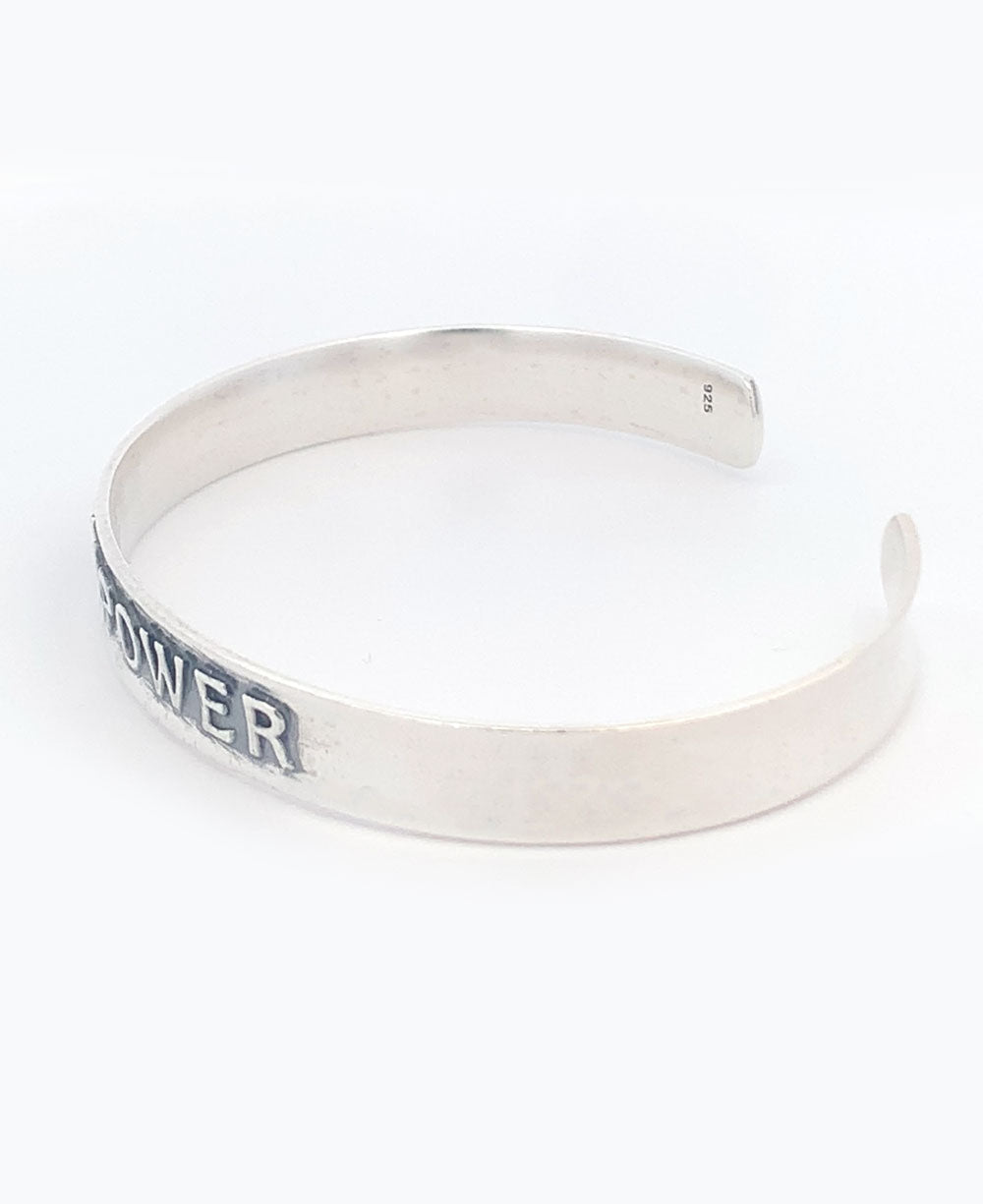 Willpower Embossed Sterling Silver Cuff Bracelet - Bracelets