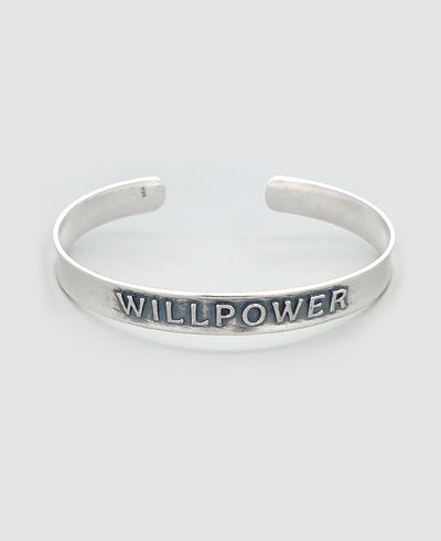 Willpower Embossed Sterling Silver Cuff Bracelet - Bracelets