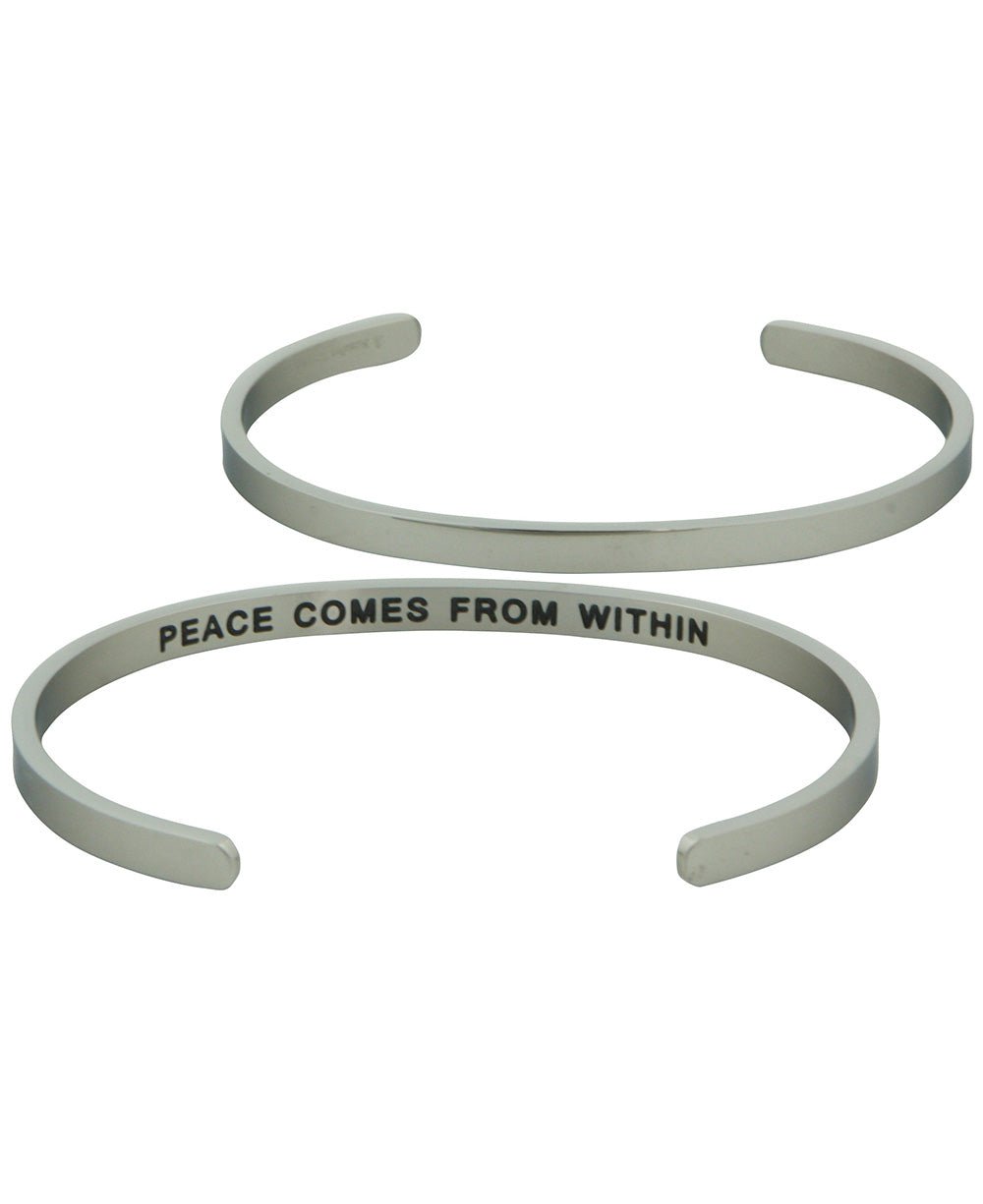 Women's Cuff Bracelet, Peace Comes From Within - Bracelets