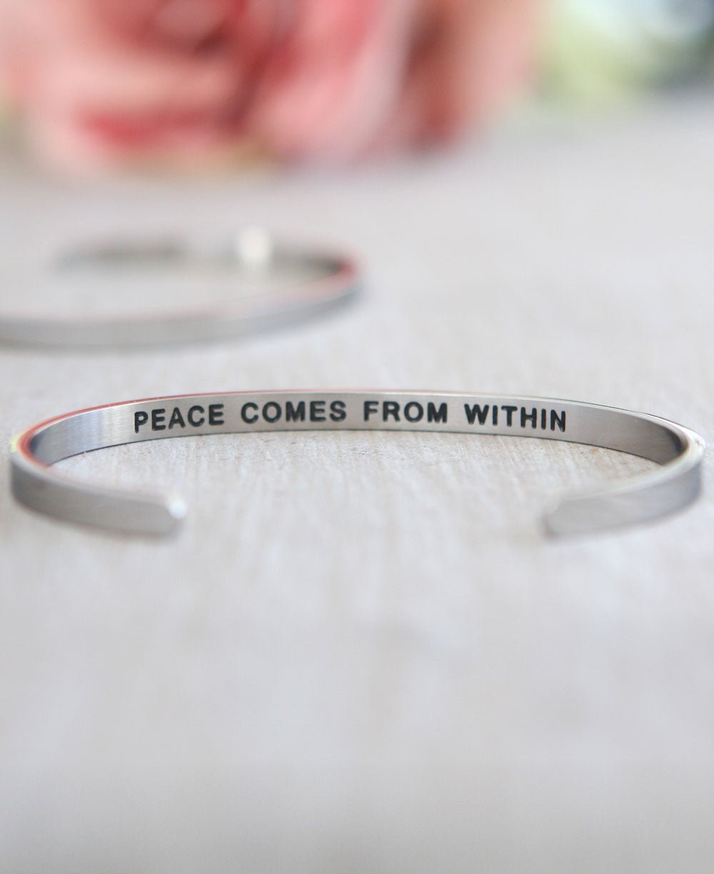 Women's Cuff Bracelet, Peace Comes From Within - Bracelets