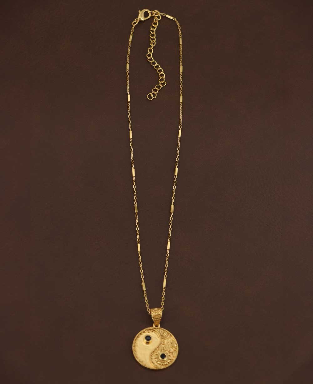 Yin Yang and Black Onyx Necklace - Necklaces