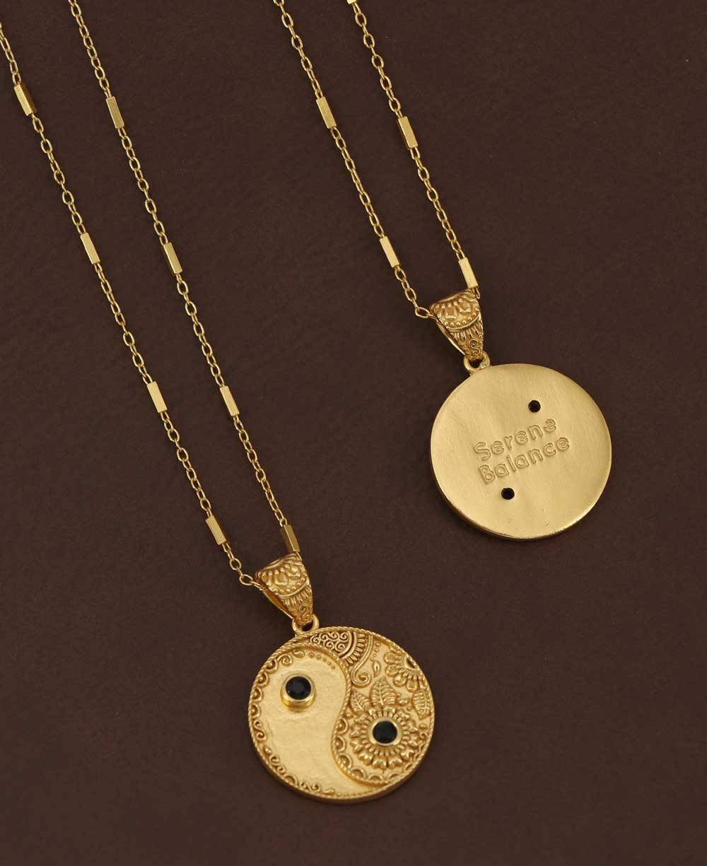 Yin Yang and Black Onyx Necklace - Necklaces