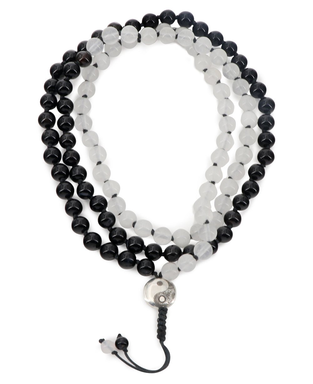 Yin Yang Balance Knotted 108 Beads Meditation Mala - Prayer Beads