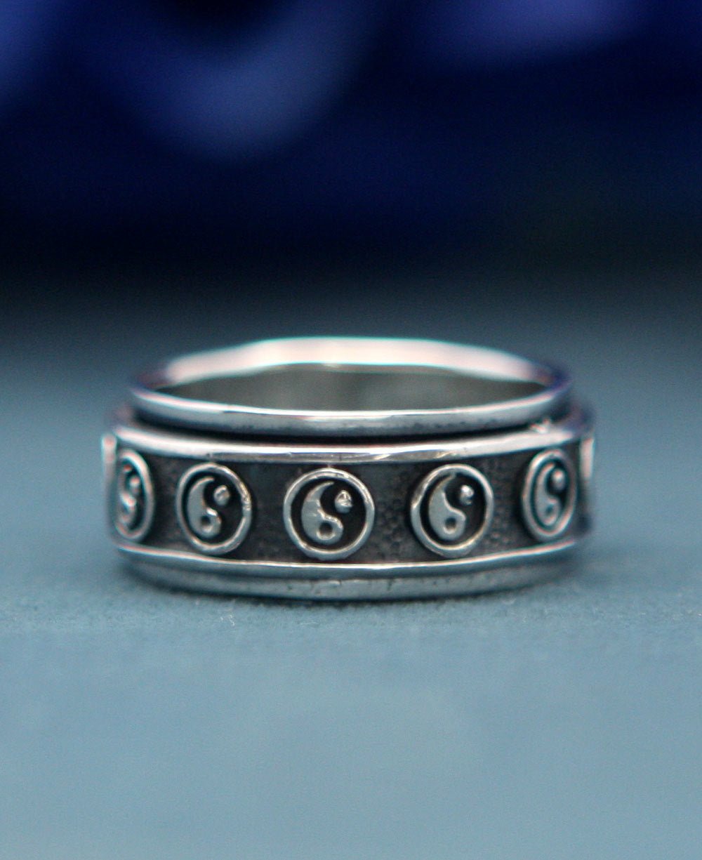 Yin Yang Spinning Meditation Ring For Men And Women - Rings Size 7