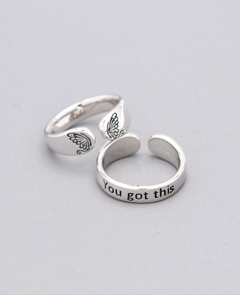 You Got This Sterling Silver Adjustable Inspirational Ring - Rings
