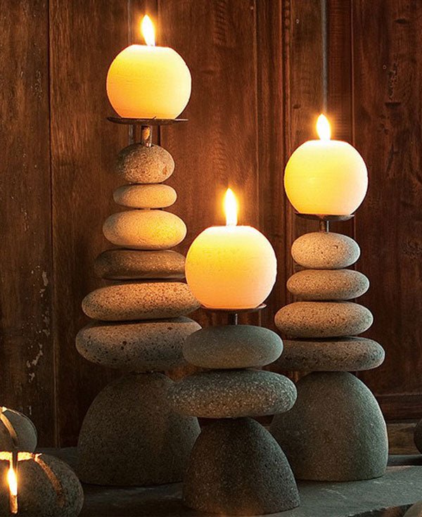 Zen Cairn Candleholders, Multiple Sizes - Candle Holders Triple Rock