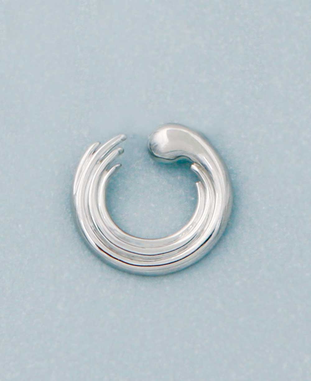 Zen Circle Brush Stroke Pendant, Sterling Silver - Charms & Pendants