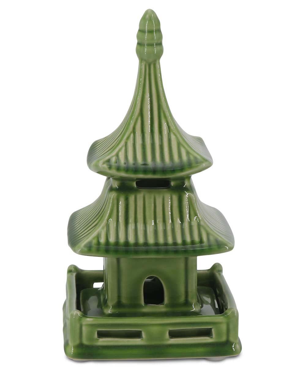 Zen-Inspired Porcelain Pagoda Sculptures, Sold Individually - Home Green