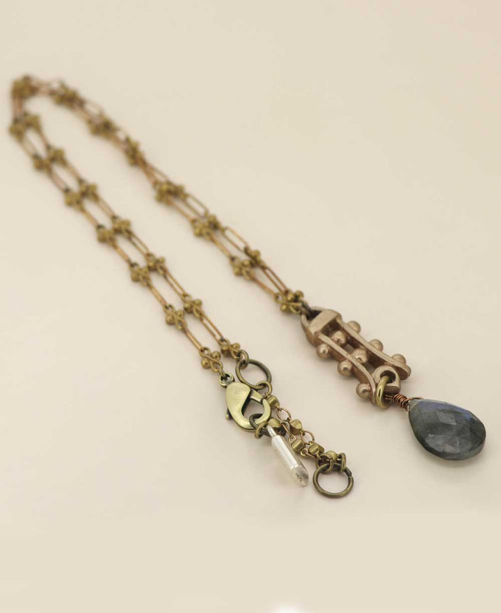 Zen Pagoda Labradorite Drop Necklace - Necklaces
