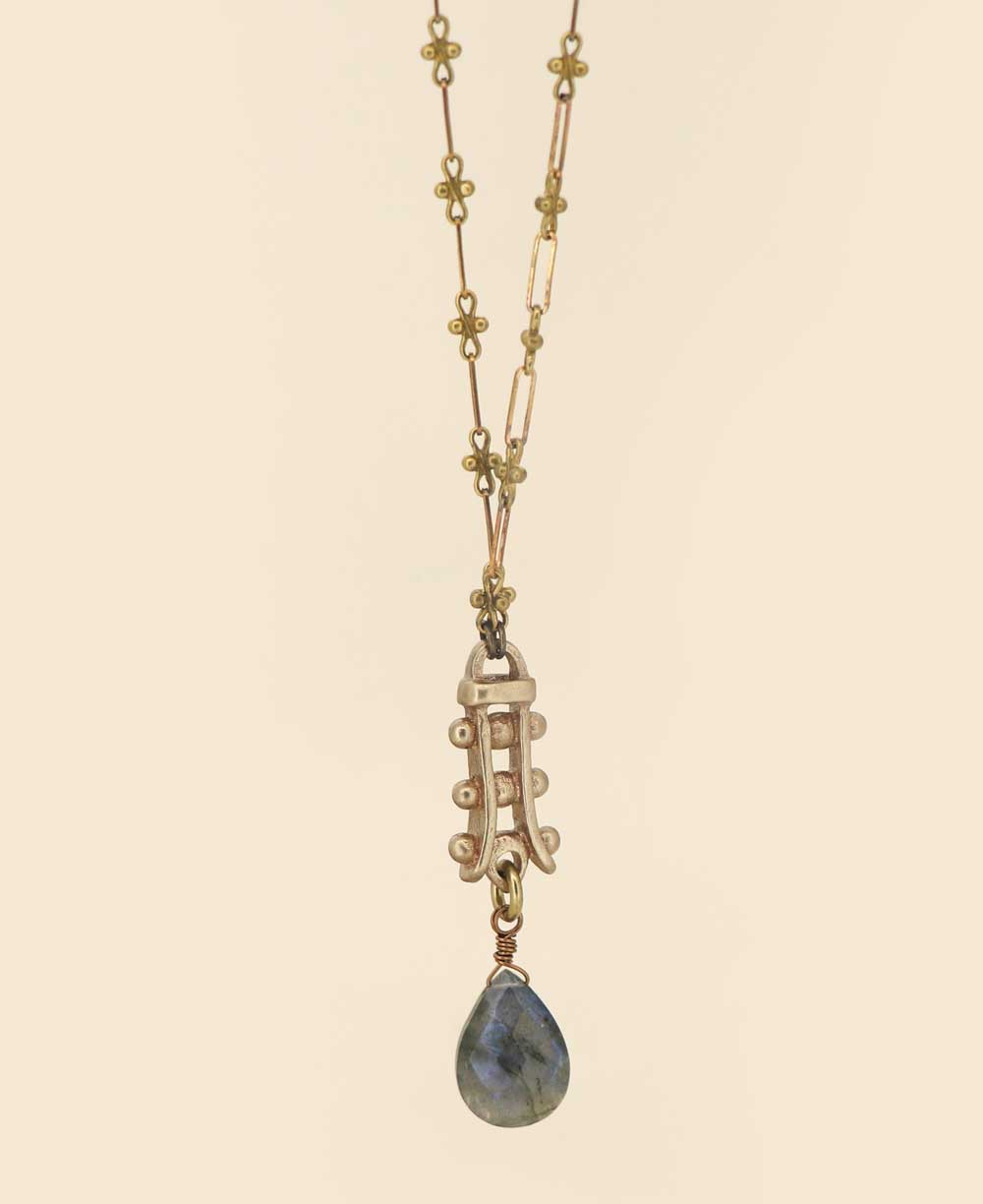 Zen Pagoda Labradorite Drop Necklace - Necklaces